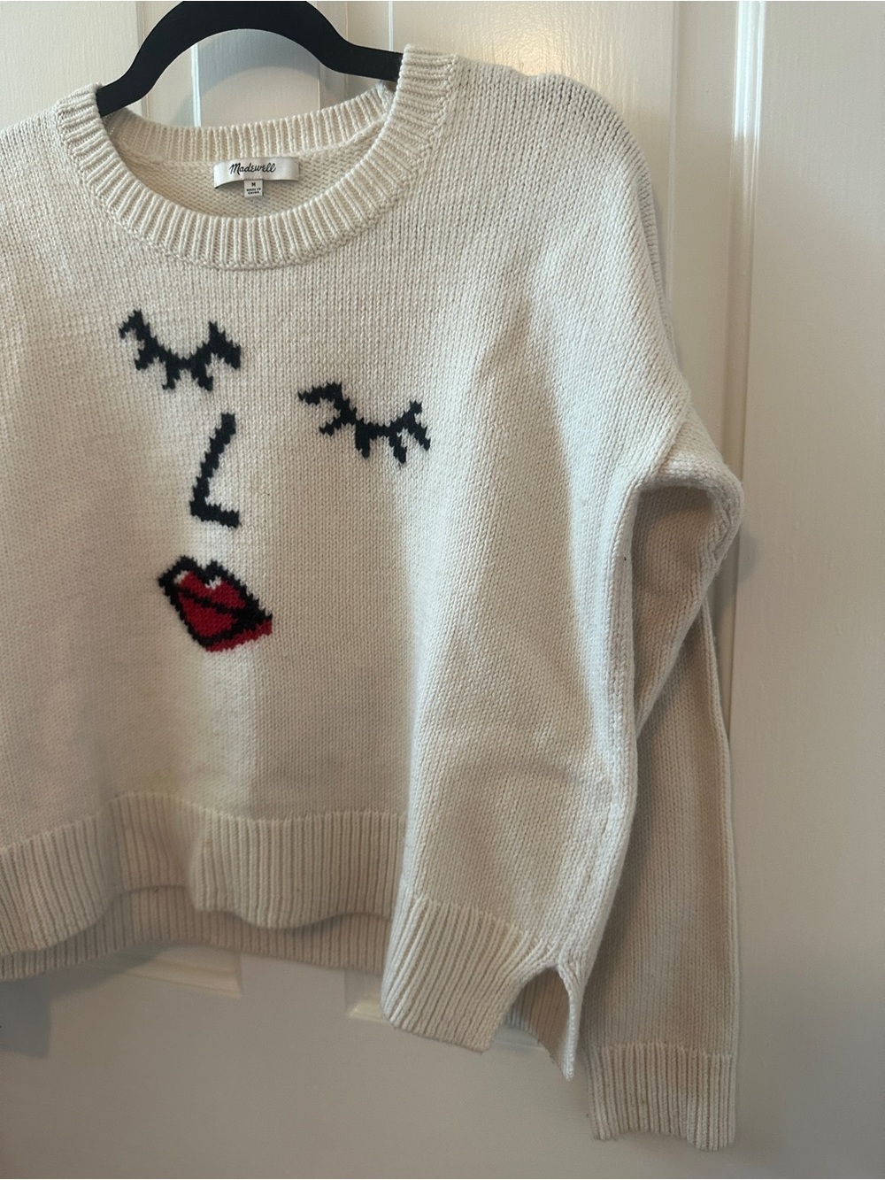 Madewell Cream Knit Face Sweater - Picture 2 of 8